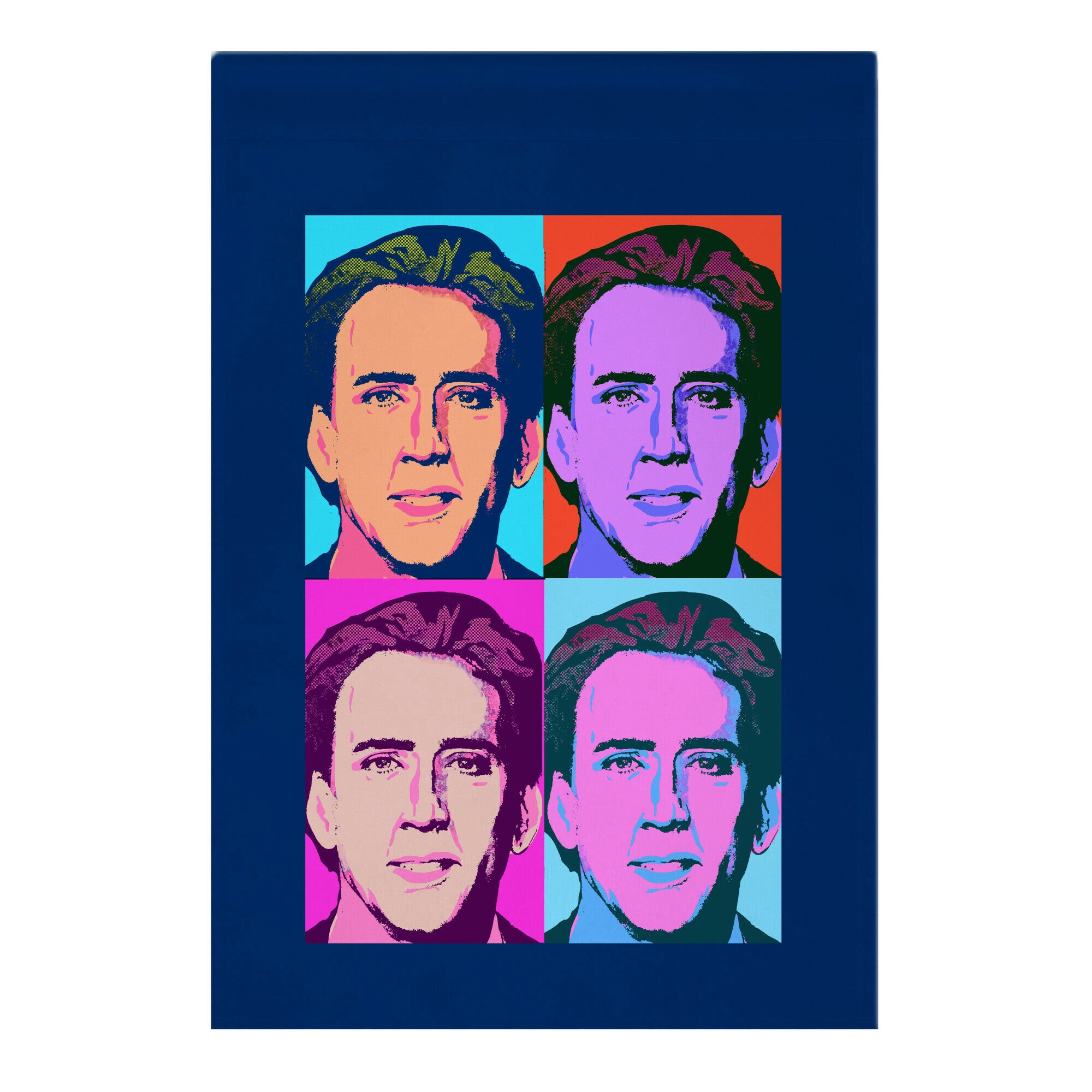 Nicholas Cage Pop Art Parody Garden Flag